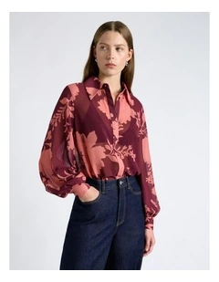 Pink Shadow Floral Georgette Shirt