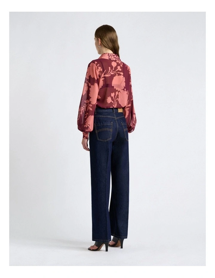 Pink Shadow Floral Georgette Shirt image 2