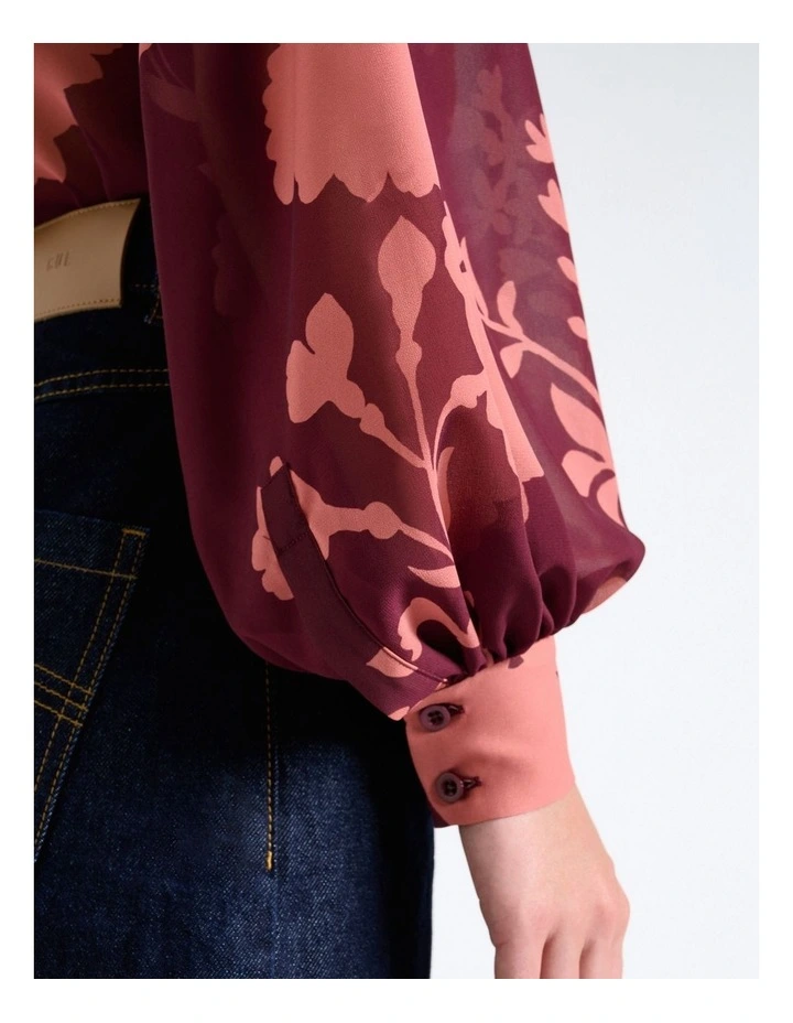 Pink Shadow Floral Georgette Shirt image 3