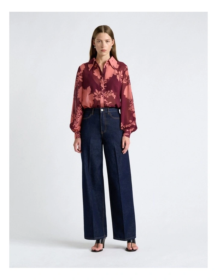 Pink Shadow Floral Georgette Shirt image 4