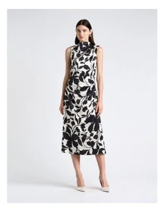 Shadow Garden Midi Dress in Multi