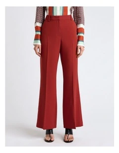 Acetate Blend Boot Leg Pant in Brown