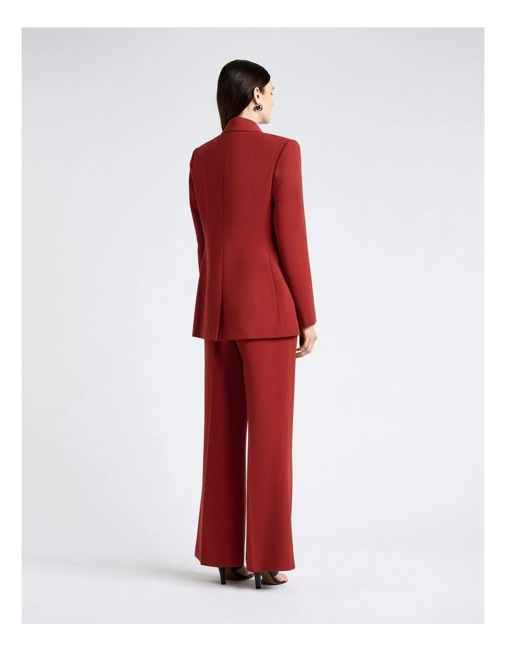 Acetate Blend Hourglass Blazer in Brown image 2