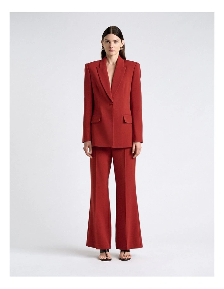 Acetate Blend Hourglass Blazer in Brown image 4