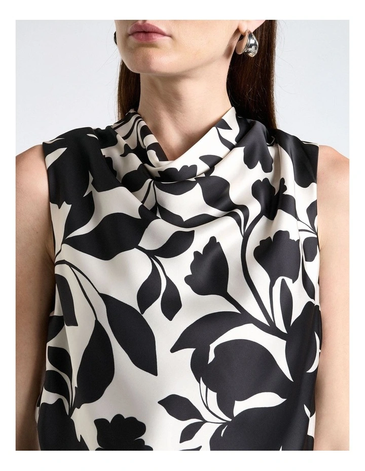 Shadow Garden Cowl Neck Top in Multi image 3