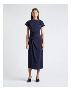 Stretch Viscose Twist Midi Dress