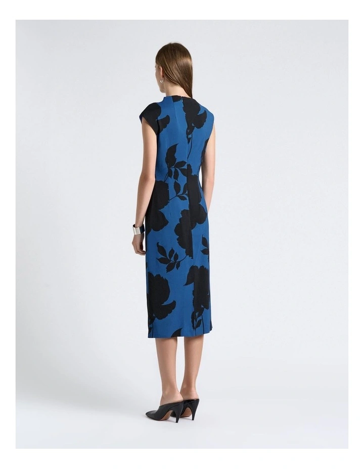 Stencil Rose Draped Neck Midi Dress image 2