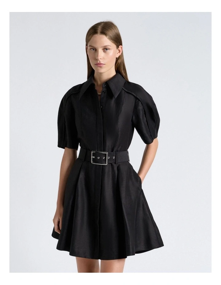 Linen Blend Mini Dress image 3