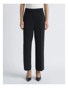 Crepe Straight Leg Pant in Black