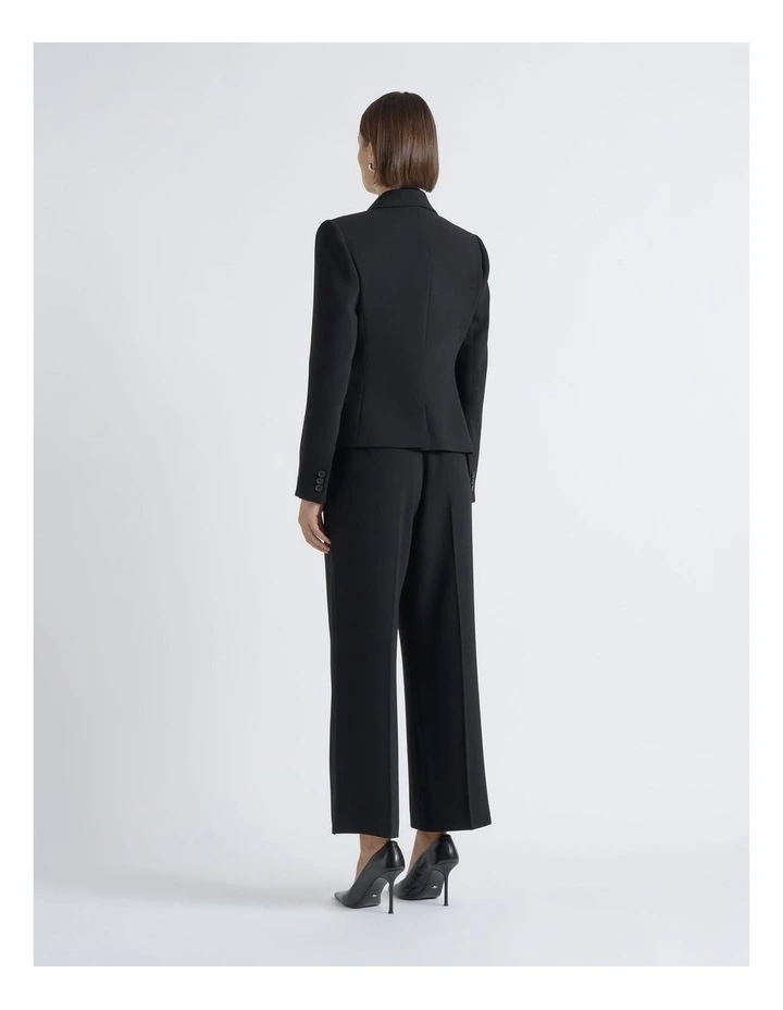 Crepe Straight Leg Pant in Black image 2