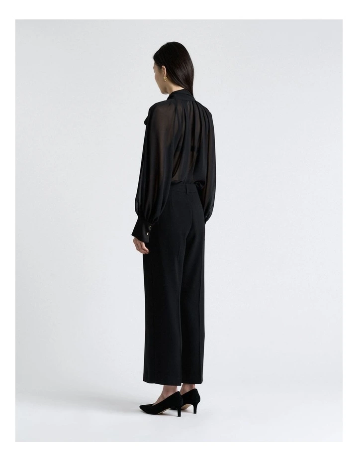 Crepe Straight Leg Pant in Black image 2