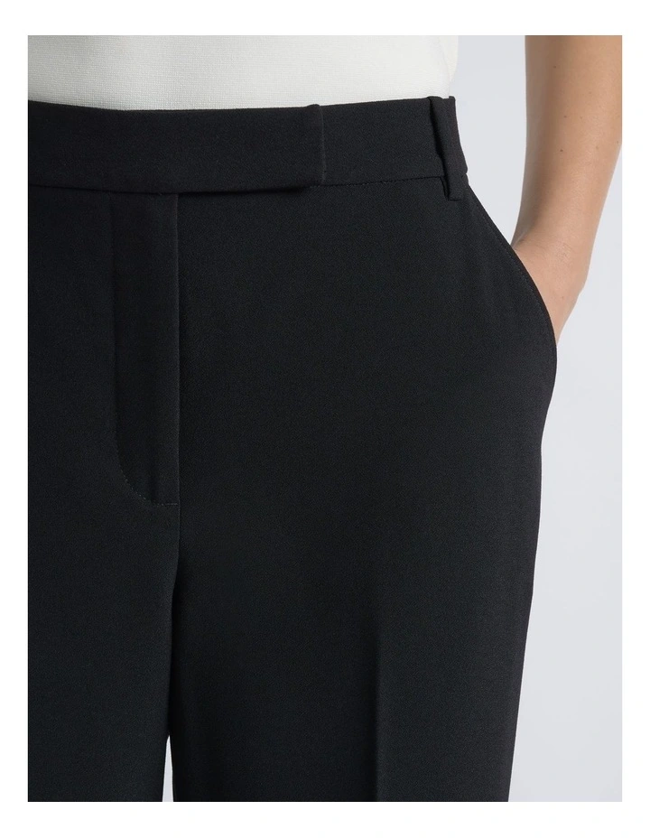 Crepe Straight Leg Pant in Black image 3