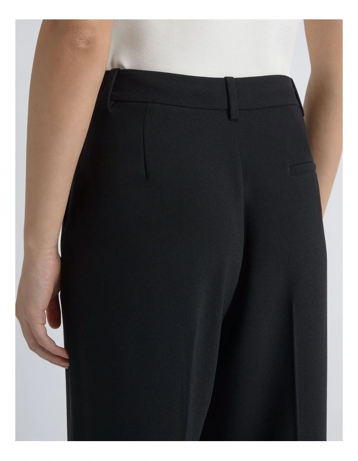 Crepe Straight Leg Pant in Black image 4