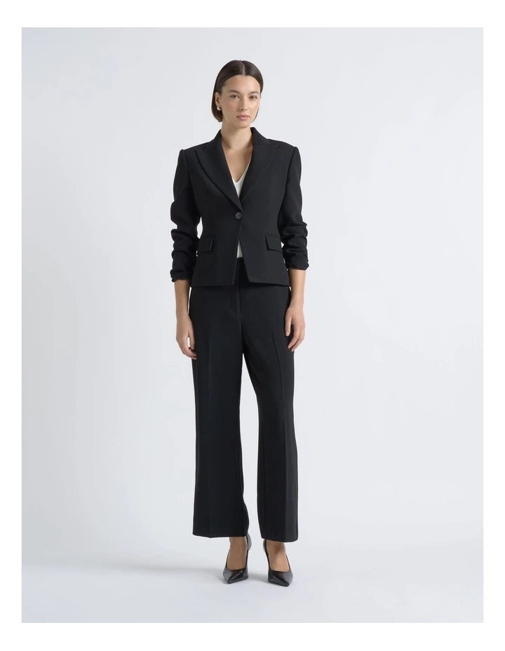 Crepe Straight Leg Pant in Black image 5