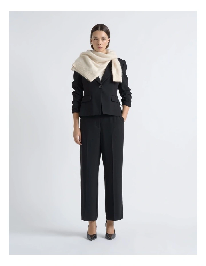 Crepe Straight Leg Pant in Black image 6