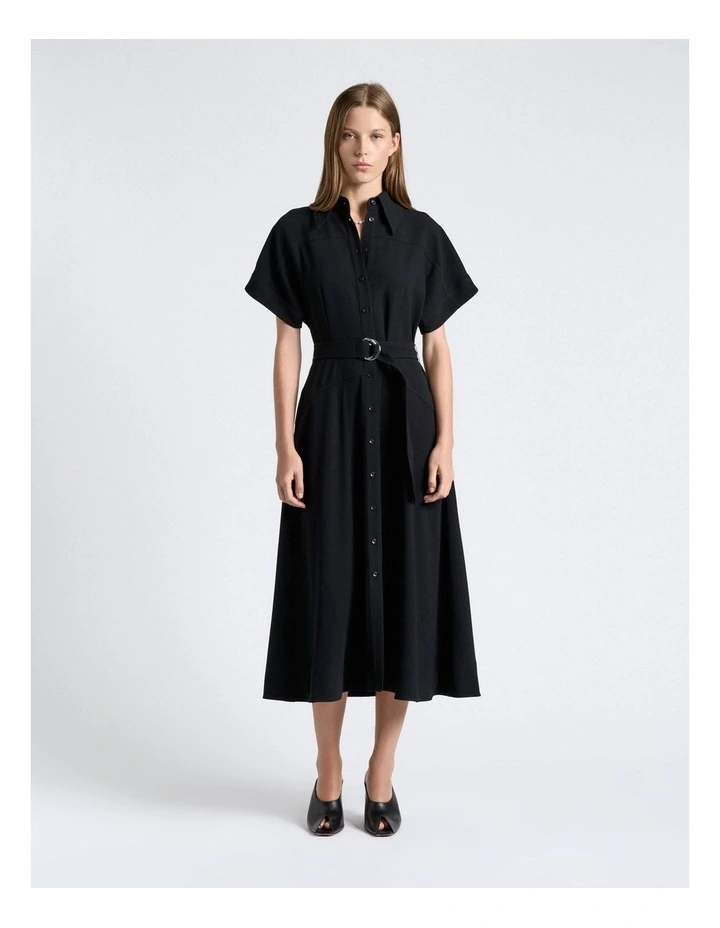 Crepe Midi Shirt Dress image 1