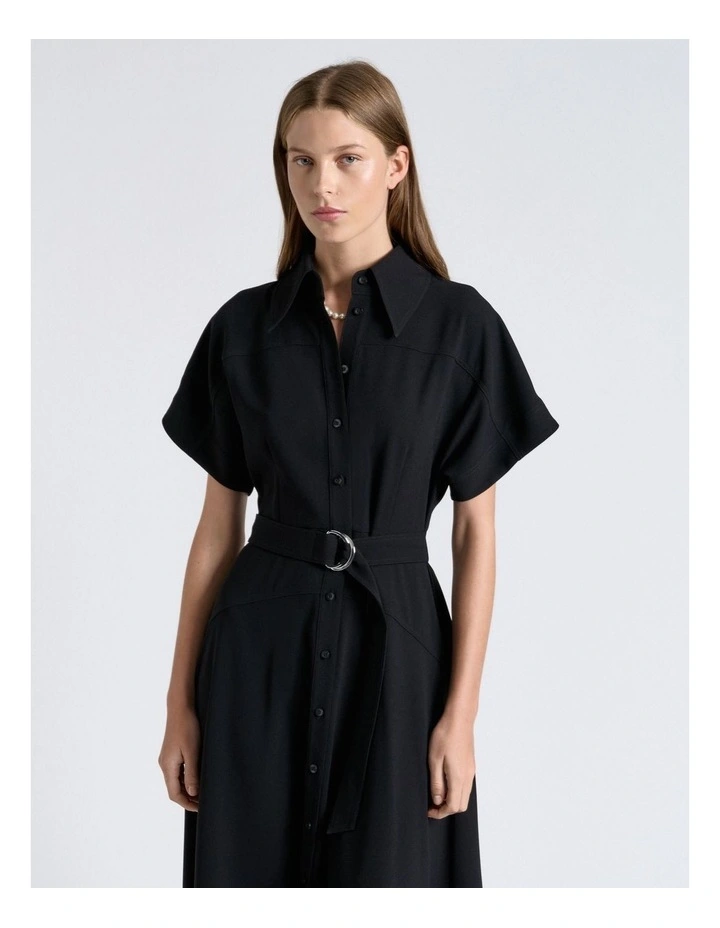 Crepe Midi Shirt Dress image 3