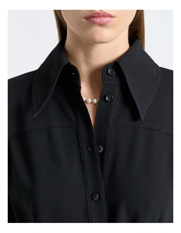 Crepe Midi Shirt Dress image 4