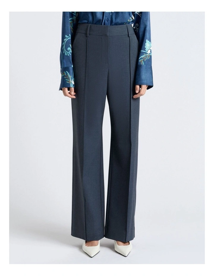 Grey Melange Suiting Straight Leg Pant image 1