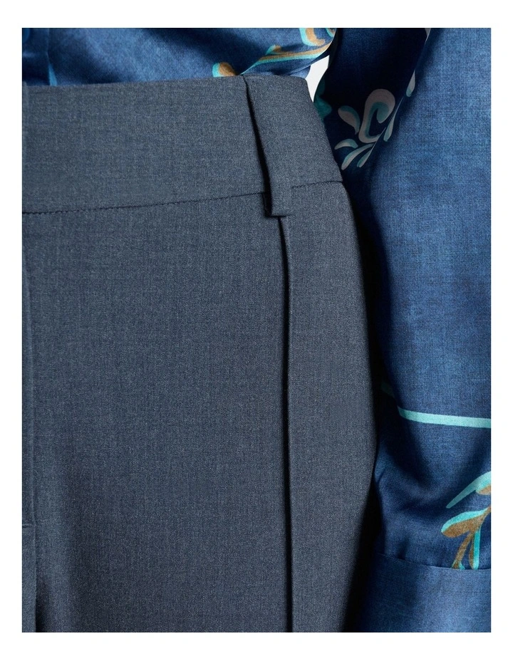 Grey Melange Suiting Straight Leg Pant image 3