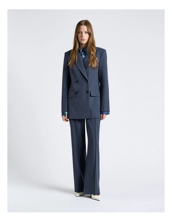 Grey Melange Suiting Straight Leg Pant image 5