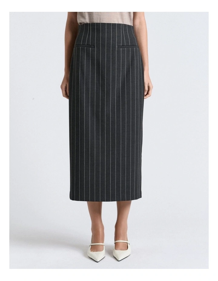 Pinstripe Pencil Skirt image 1