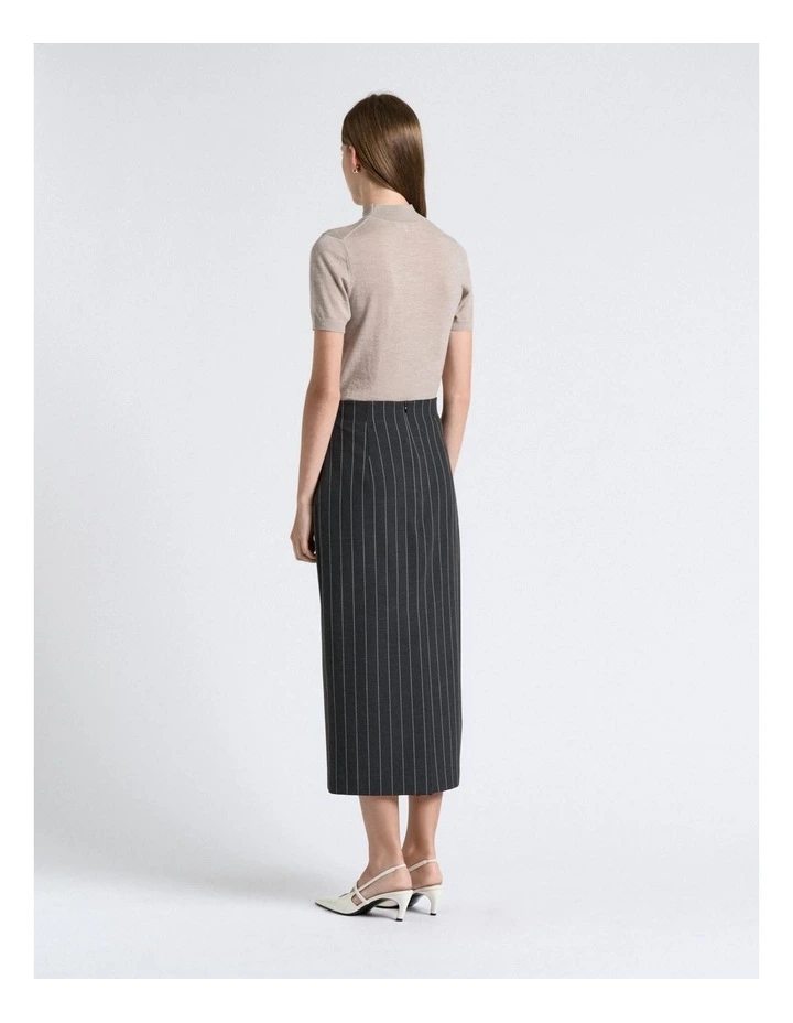 Pinstripe Pencil Skirt image 2