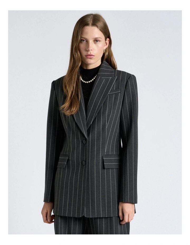 Pinstripe Hourglass Blazer image 1