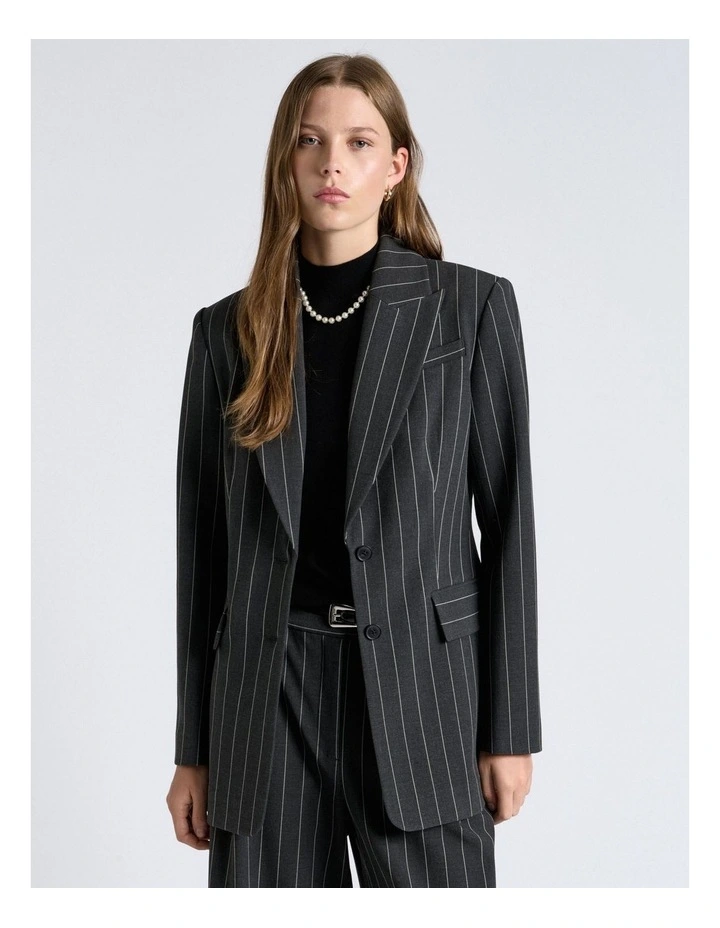 Pinstripe Hourglass Blazer image 3
