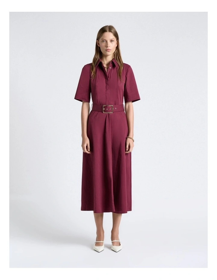 Cotton Midi Shirt Dress image 1