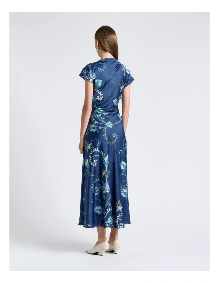 Rococo Bloom Draped Midi Dress image 2