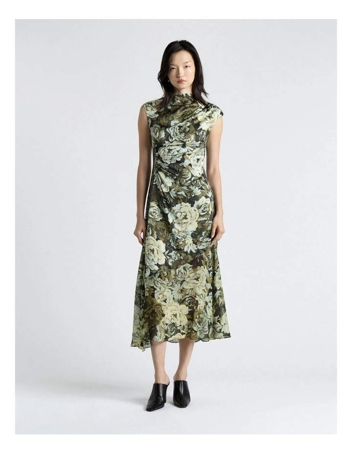 Olympia Floral Midi Dress in Multi image 1