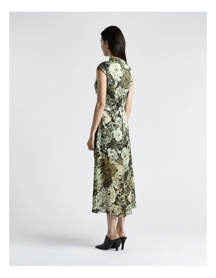 Olympia Floral Midi Dress in Multi image 2