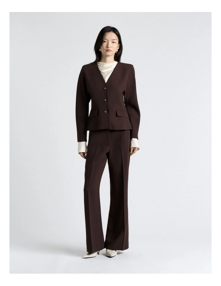 Coffee Double Weave Jacket in Brown image 3