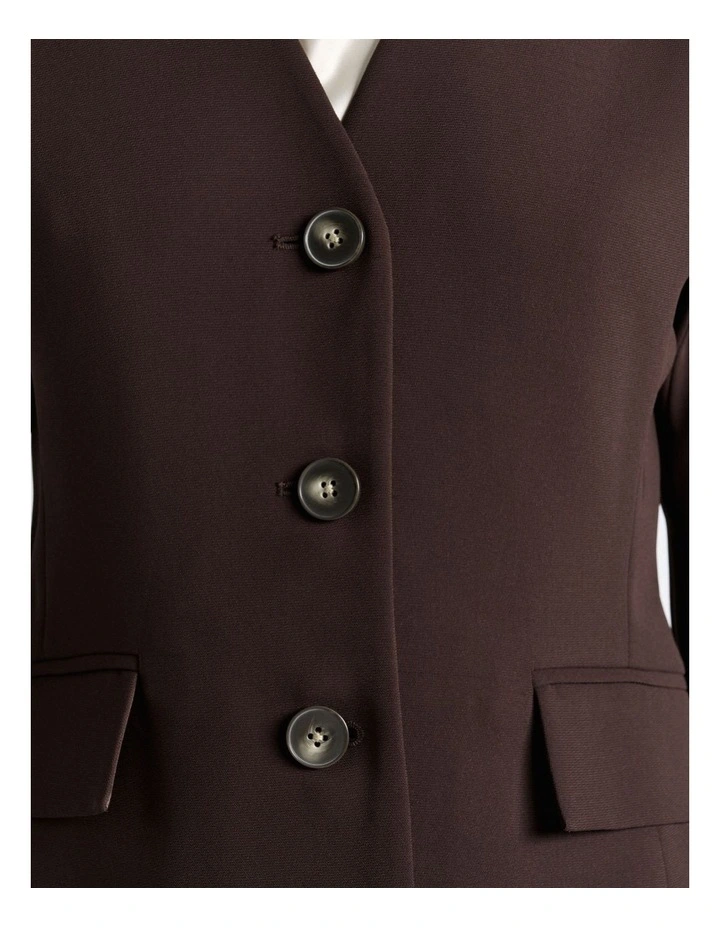 Coffee Double Weave Jacket in Brown image 4