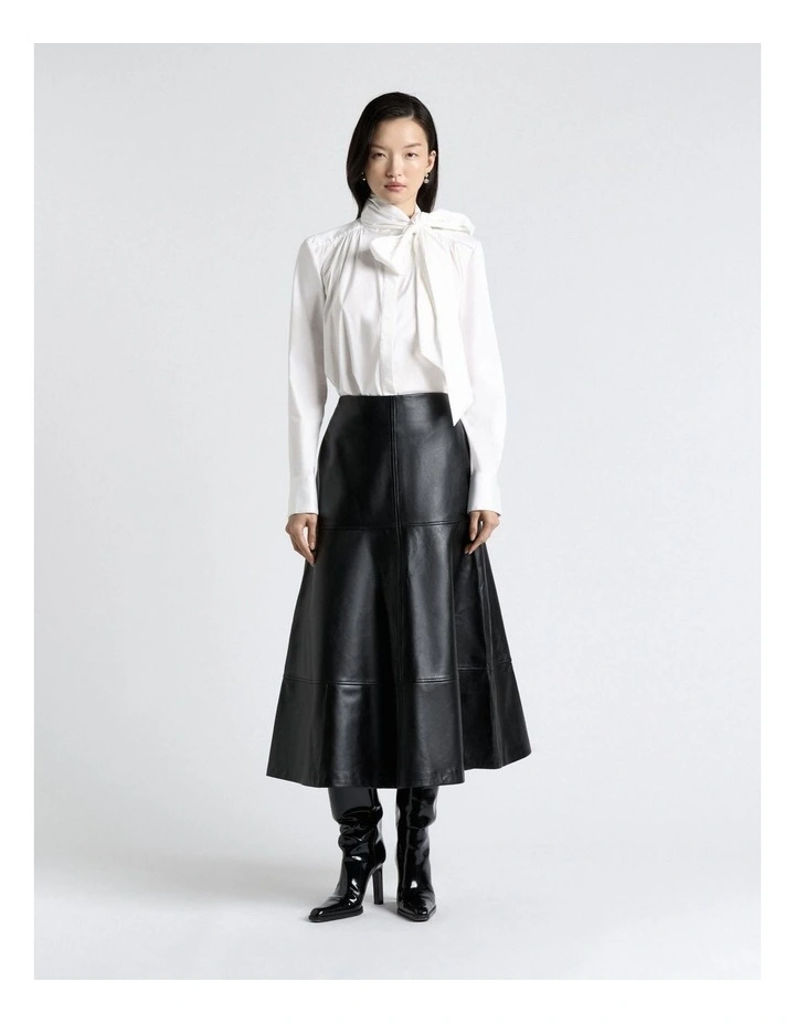 Stretch Cotton Blouse in White image 3