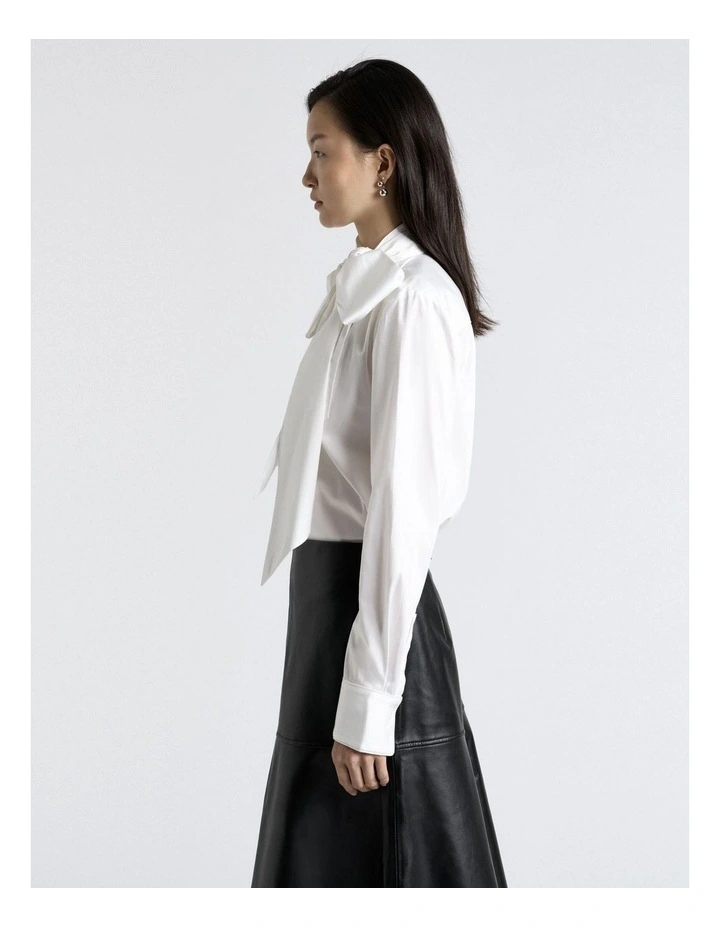 Stretch Cotton Blouse in White image 5