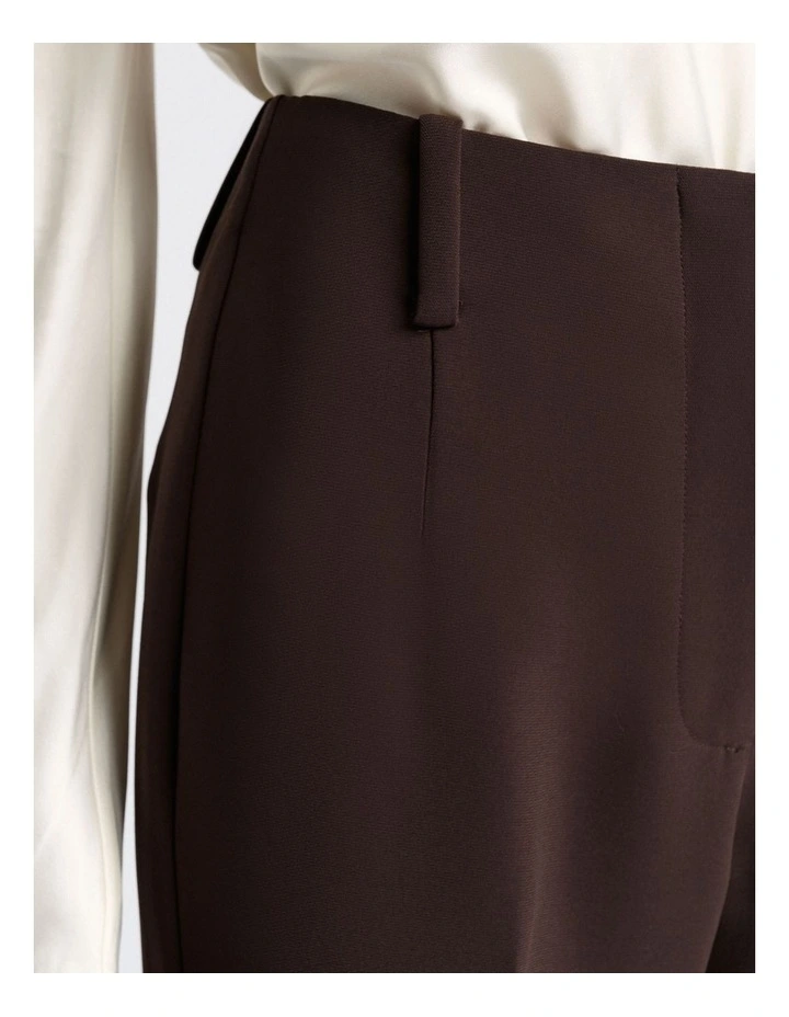 Coffee Double Weave Flared Leg Pant in Brown image 3