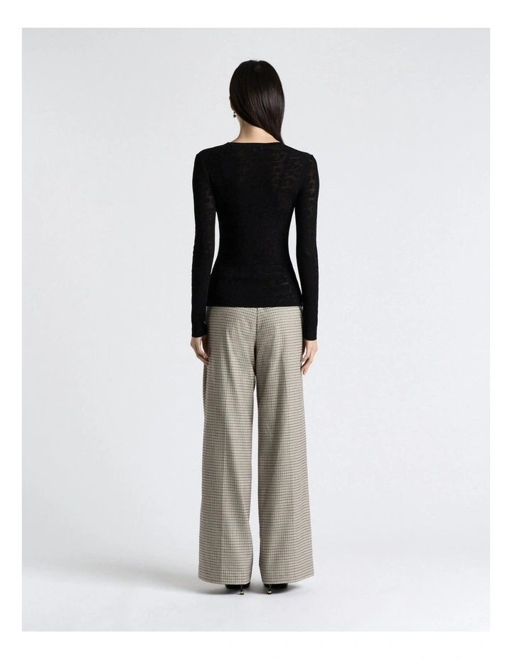 Heritage Check Wide Leg Pant in Grey image 2