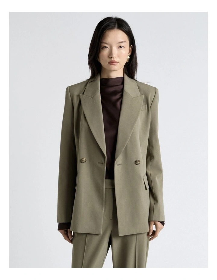 Moss Melange Suiting Double Breasted Blazer image 1