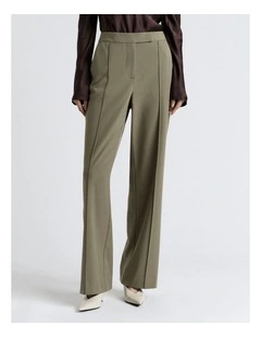 Moss Melange Suiting Straight Leg Pant