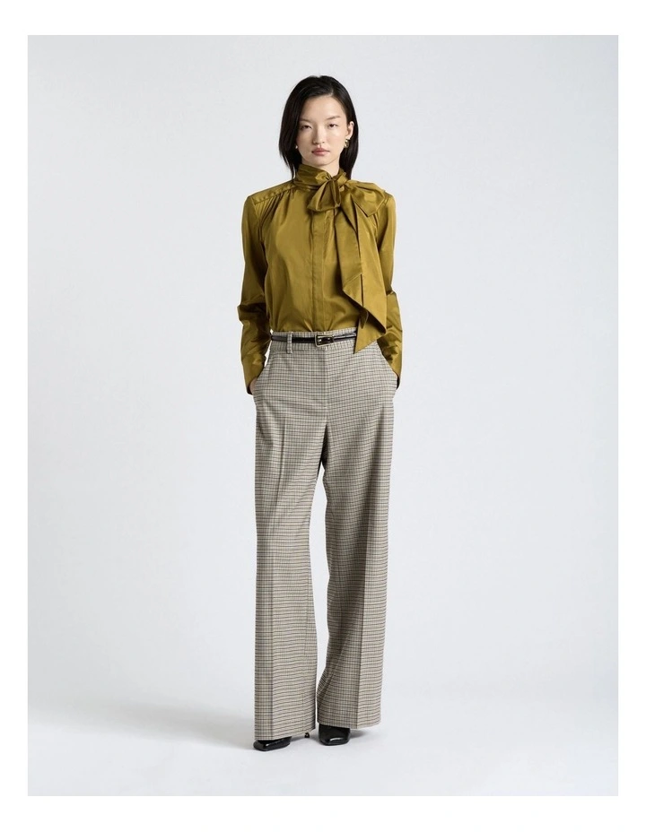 Stretch Cotton Blouse in Chartreuse image 3