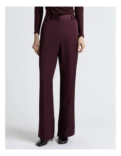 Viscose Satin Wide Leg Pant in Purple