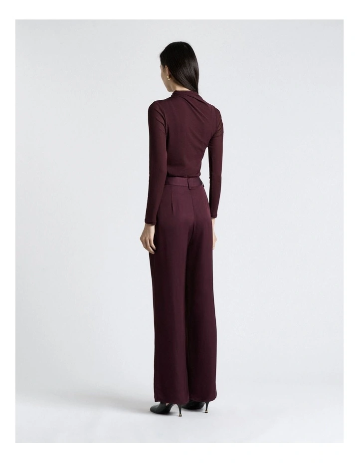 Viscose Satin Wide Leg Pant in Purple image 2