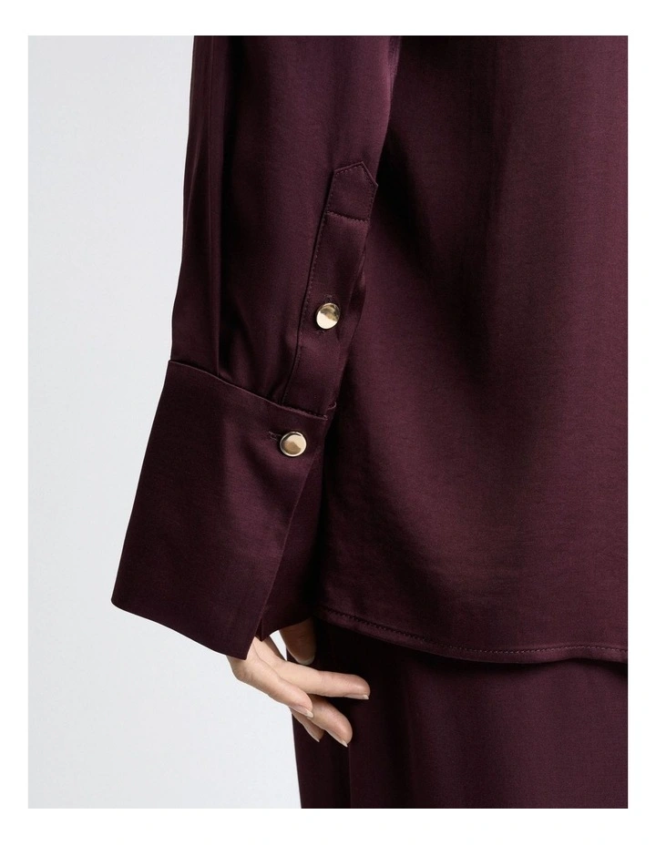Viscose Satin Shirt in Purple image 4