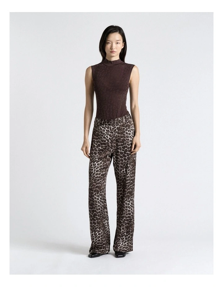 Lace Knit Body Suit in Brown image 3