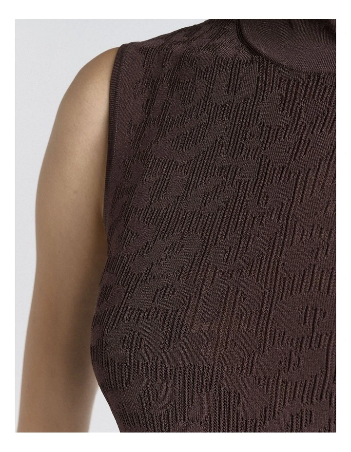 Lace Knit Body Suit in Brown image 4