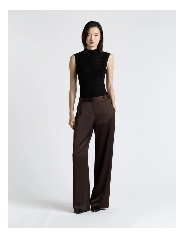 Lace Knit Body Suit in Black image 3