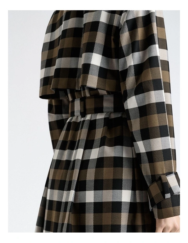 Check Trench Coat in Olive image 5