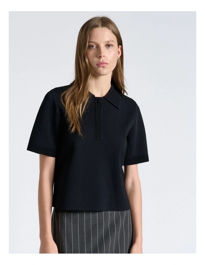 Milano Polo Top in Black image 1